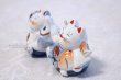 Photo5: Japanese Lucky Cat Tokoname yaki ware Porcelain Maneki Neko Fukunokami 2.4inch (5)