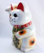 Photo3: Japanese Lucky Cat Tokoname ware YT Porcelain Maneki Neko koban H25cm (3)