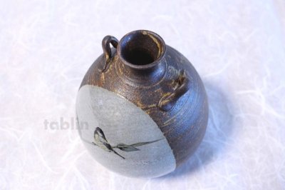 Photo3: Kutani porcelain Toshito Nakamura Sparrow single Japanese vase H15.5cm