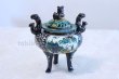 Photo2: Kutani Porcelain Japanese incense burner Waritori Karakusa M3 H15cm (2)