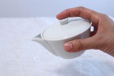 Photo3: Banko yaki Japanese tea pot kyusu white hohin ceramic tea strainer 150ml