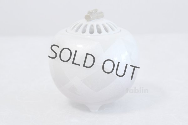 Photo3: Kutani Porcelain Japanese incense burner gold-silver crane H11cm (3)