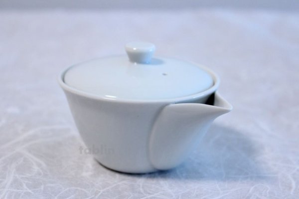 Photo1: Banko yaki Japanese tea pot kyusu white hohin ceramic tea strainer 150ml (1)