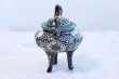 Photo3: Kutani Porcelain Japanese incense burner Waritori Karakusa M3 H15cm (3)