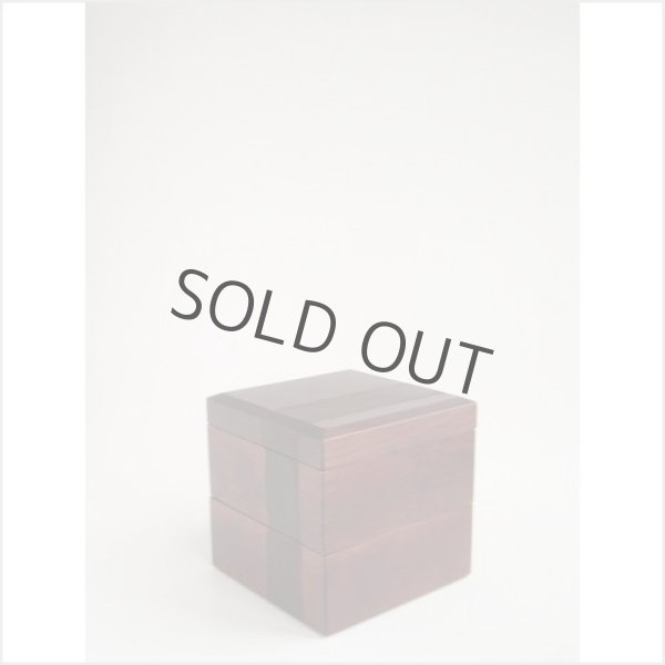 Photo4: Japanese lacquer Bento Lunch wooden double Box Serving Plate tray cloth hanging (4)