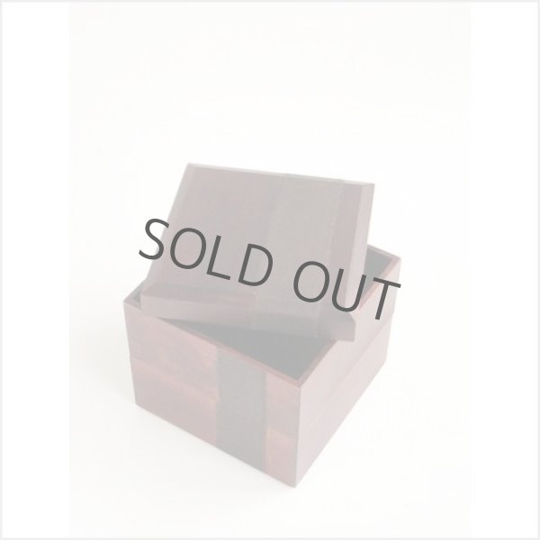 Photo3: Japanese lacquer Bento Lunch wooden double Box Serving Plate tray cloth hanging (3)