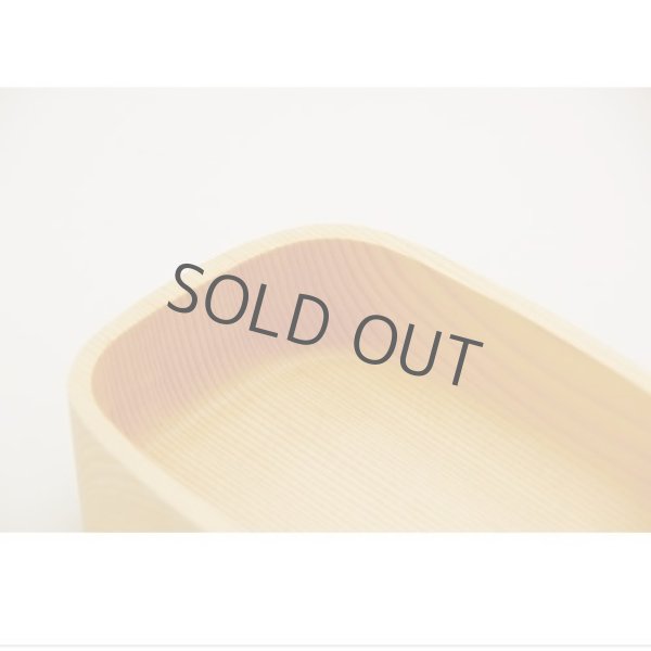 Photo2: Japanese Bento Lunch Box Serving Plate tray Natural white wood kadomaru (2)