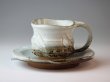 Photo12: Hagi ware Japanese pottery mug coffee tea cup Kashun with saucer 170ml (12)