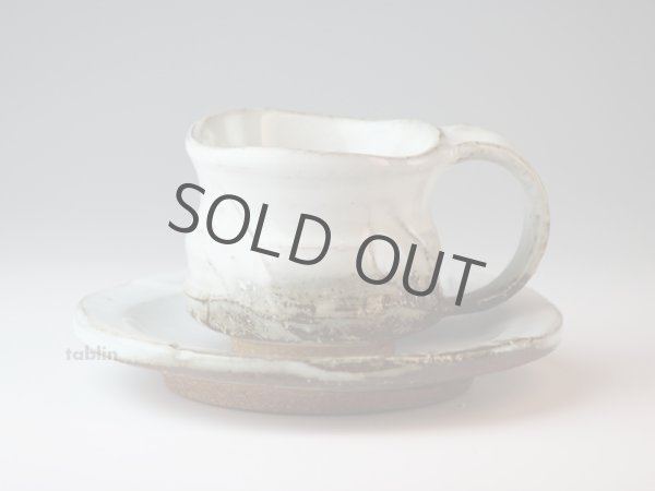Photo12: Hagi ware Japanese pottery mug coffee tea cup Kashun with saucer 170ml (12)