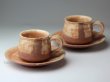 Photo12: Hagi ware Japanese pottery mug coffee cup asabeni kaku & saucer 210ml set of 2 (12)