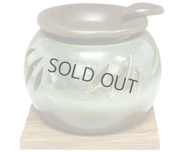 Photo9: Tokoname YT Japanese green tea aroma Tea Incense Burner Yamafusa leaf H8.4cm (9)