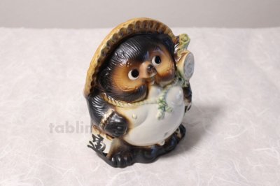 Photo3: Shigaraki pottery Japanese Tanuki Cute Raccoon Dog fukufuku H19cm