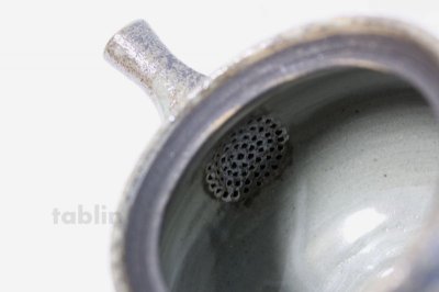 Photo1: Shigaraki pottery Japanese tea pot kyusu Nerikomi pottery tea strainer 400ml