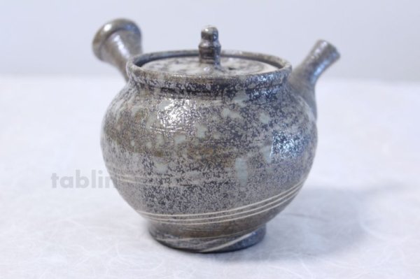 Photo1: Shigaraki pottery Japanese tea pot kyusu Nerikomi pottery tea strainer 400ml (1)
