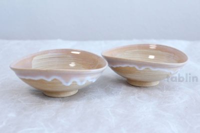 Photo3: Hagi ware Japanese bowls Shizuku Dew W130mm set of 5