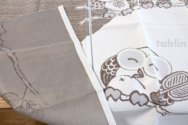 Photo4: Noren Japanese Curtain Doorway Room Divider Owl fire-proofed cloth 85cm x 90cm (4)