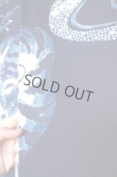 Photo2: Noren CSMO Japanese door curtain tiger indigo dyeing blue 85 x 130cm (2)