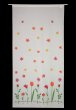 Photo1: Noren CSMO Japanese door curtain Campus Flower white 85 x 170cm (1)