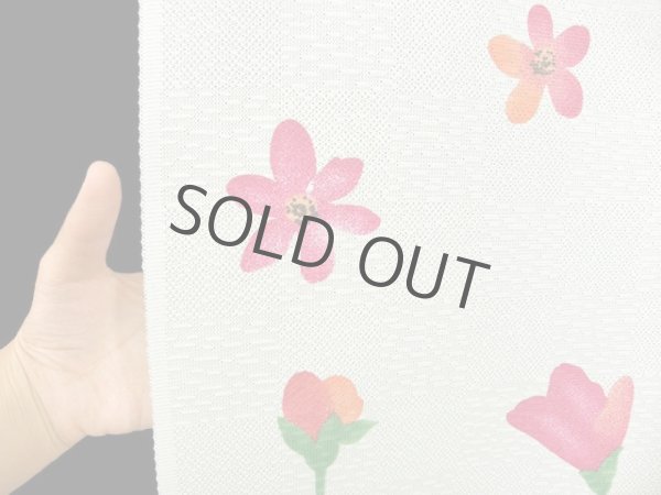 Photo3: Noren CSMO Japanese door curtain Campus Flower white 85 x 170cm (3)