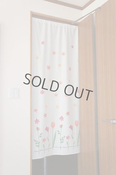 Photo4: Noren CSMO Japanese door curtain Campus Flower white 85 x 170cm (4)