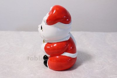 Photo1: Japanese Lucky Cat Tokoname ware YT Porcelain Maneki Neko Santa Claus H19cm