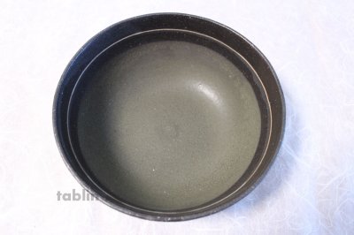 Photo1: Shigaraki pottery Japanese soup noodle serving bowl black sai D200mm