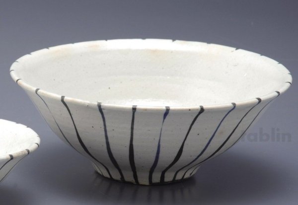 Photo1: Shigaraki pottery Japanese soup noodle serving bowl modan togusa hira D215mm (1)
