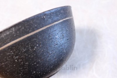 Photo3: Shigaraki pottery Japanese soup noodle serving bowl black sai D150mm