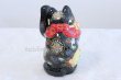 Photo5: Japanese Lucky Cat Kutani Porcelain Maneki Neko black mori H19.5cm (5)