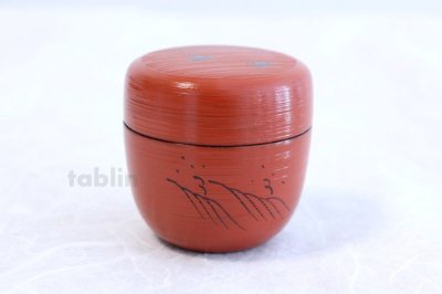 Photo3: Tea Caddy Japanese Natsume Echizen Urushi lacquer Matcha container hakeme bird