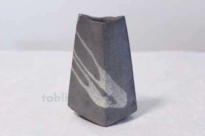 Photo3: Shigaraki pottery Japanese vase Rin kanyu with wood box H 16cm