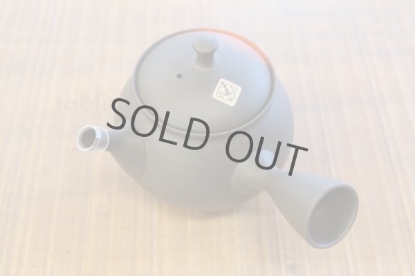 Photo6: Tokoname Japanese tea pot kyusu YT black yohen Shoryu 390ml (6)