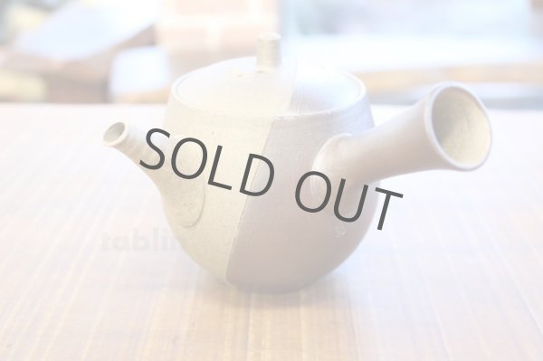 Photo3: Tokoname Japanese tea pot kyusu YT Yakishime butterfly Seiho 370ml (3)