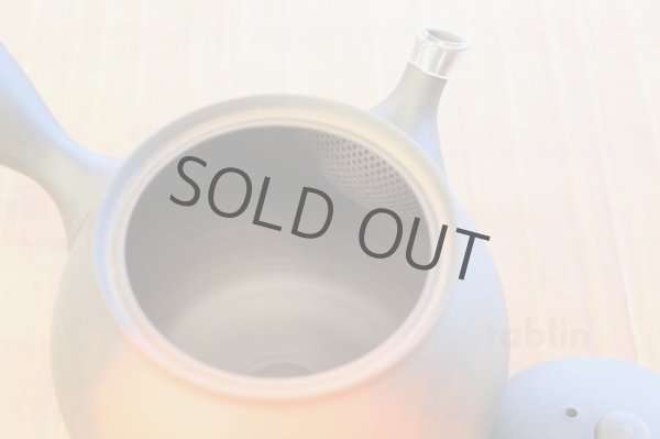 Photo7: Tokoname Japanese tea pot kyusu YT black yohen Shoryu 390ml (7)