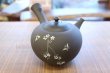 Photo1: Tokoname Japanese tea pot kyusu YT black butterfly sakura Seiho 350ml (1)