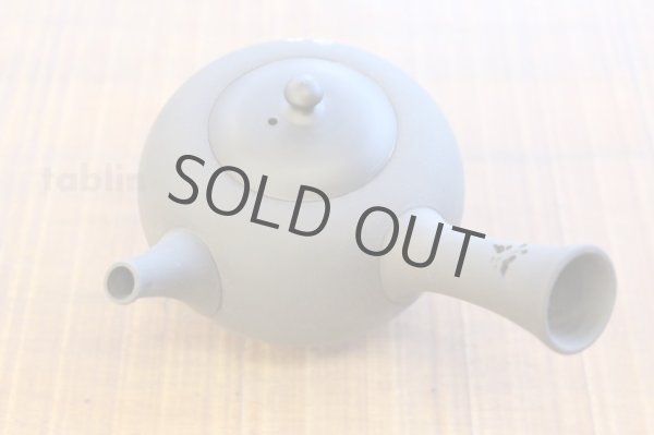 Photo2: Tokoname Japanese tea pot kyusu YT black butterfly sakura Seiho 350ml (2)