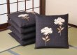 Photo1: Men-tumugi Japanese Cushion Cover TT wako flower cotton set of 5 navy-blue (1)