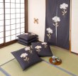 Photo2: Men-tumugi Japanese Cushion Cover TT wako flower cotton set of 5 navy-blue (2)