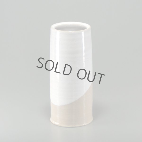 Photo4: Hagi ware Senryuzan climbing kiln Japanese vase tutu round hanaire H23cm (4)