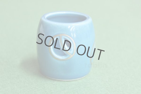 Photo2: Kiyomizu Kyoto porcelain Japanese tea ceremony lid rest Futaoki blue tubo (2)