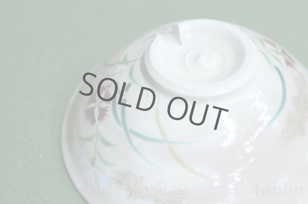 Photo4: Kiyomizu Kyoto porcelain Japanese matcha tea bowl chawan sweet William nade hira (4)