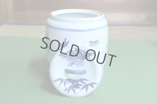 Photo2: Kiyomizu Kyoto porcelain Japanese tea ceremony water jar mizusashi Sometuke doka (2)