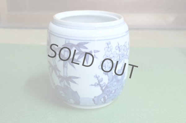 Photo3: Kiyomizu Kyoto porcelain Japanese tea ceremony water jar mizusashi Sometuke doka (3)
