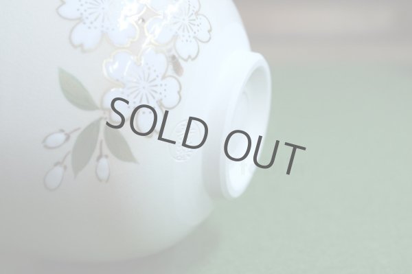 Photo4: Kiyomizu Kyoto porcelain Japanese matcha tea bowl chawan ninsei cherry blossom (4)