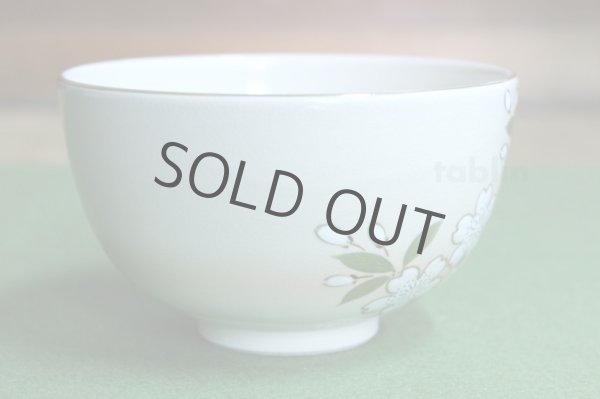 Photo2: Kiyomizu Kyoto porcelain Japanese matcha tea bowl chawan ninsei cherry blossom (2)