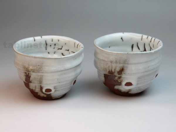 Photo1: Hagi pottery sake tumbler kairagi Keiichiro 300ml set of 2 (1)