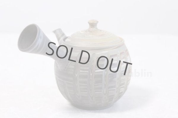 Photo4: Tokoname ware Japanese tea pot kyusu ceramic strainer YT Kenji tate naga 360ml (4)