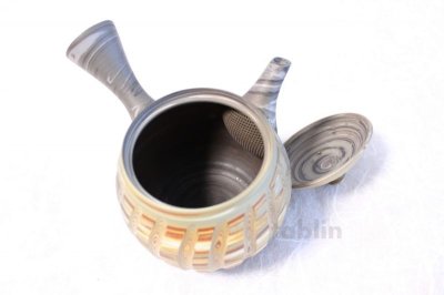 Photo1: Tokoname ware Japanese tea pot kyusu ceramic strainer YT Kenji tate naga 360ml