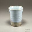 Photo2: Hagi Senryuzan climbing kiln Japanese pottery tumbler light blue ichi set of 2 (2)