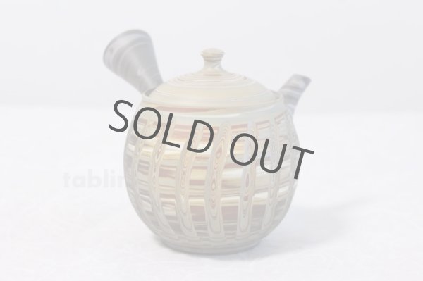 Photo1: Tokoname ware Japanese tea pot kyusu ceramic strainer YT Kenji tate naga 360ml (1)